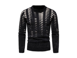 2026-jersey Hombre De Manga Larga Cuello Redondo Ajustado Tejido Casual Para Invierno Calientito