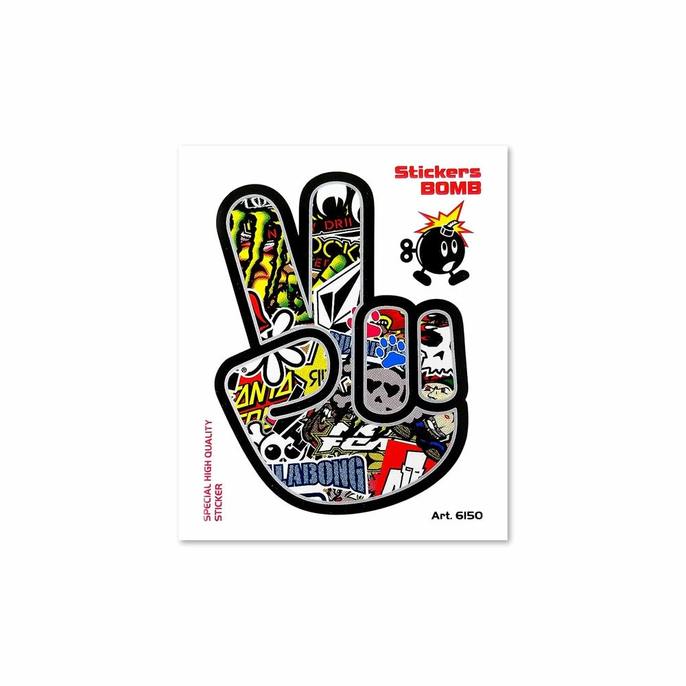 Adhesivos Stickers Bomb Saludo Biker 10 X 12 Cm