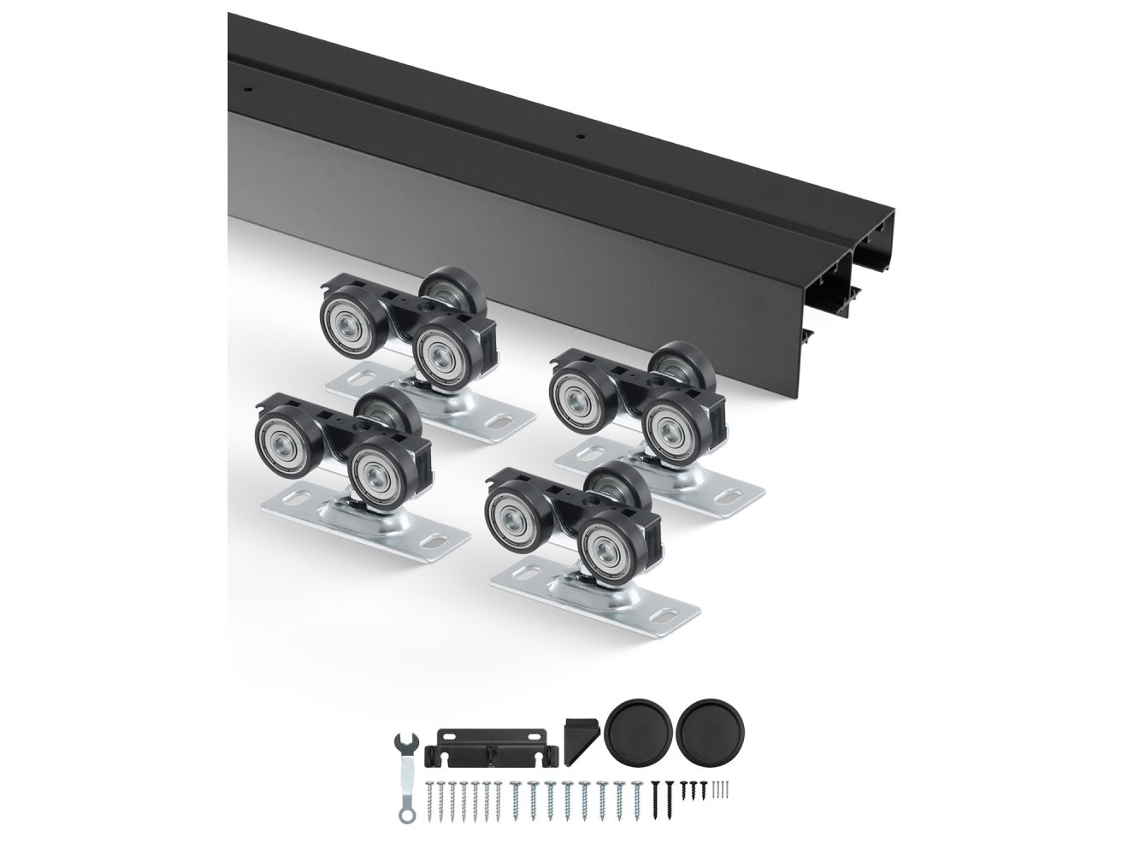 Juego de rieles y guías para puertas correderas en aluminio 1219 mm Tekmaquinas