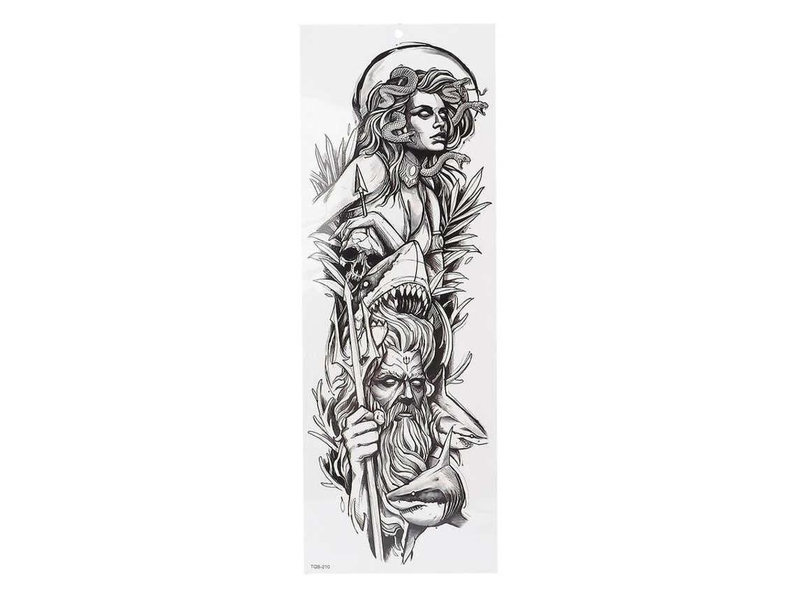 Tatuaje Temporal Resistente Al Agua Para Hombres Y Mujeres - Brazo Grande Tqb-210