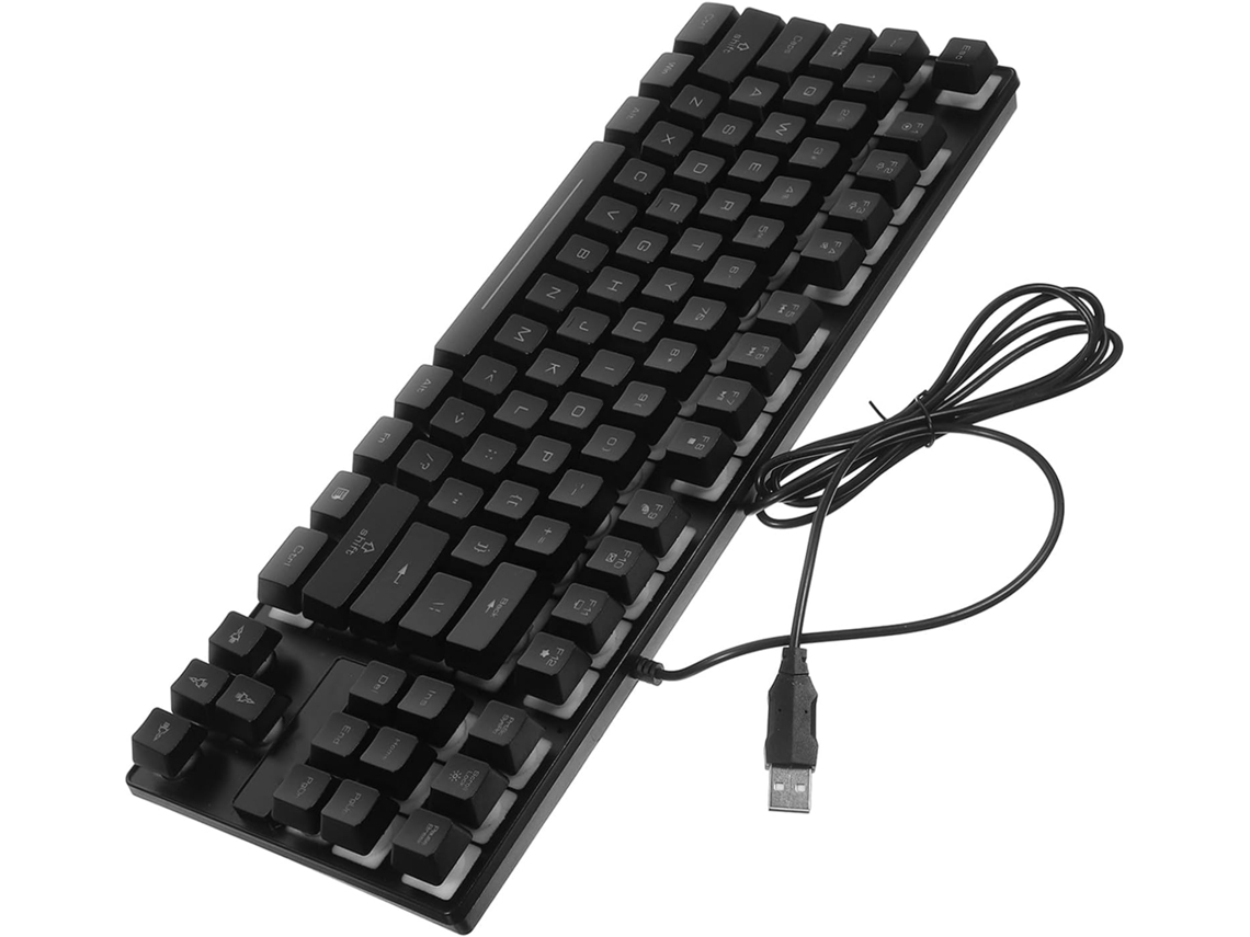 Teclado Mecánico Para Juegos Con Cable, Retroiluminación Led Rgb Colorida Y Diseño Resistente Al Agua.