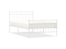 Maison Exclusive - Estructura Cama Sin Colchón Con Estribo Metal Blanco 107x203 Cm