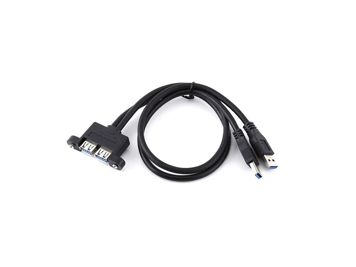 Cable De Extensión Combo Dual Usb 3.0 Macho A Hembra Con Orificios De Montaje En Panel De Socket De Tornillo