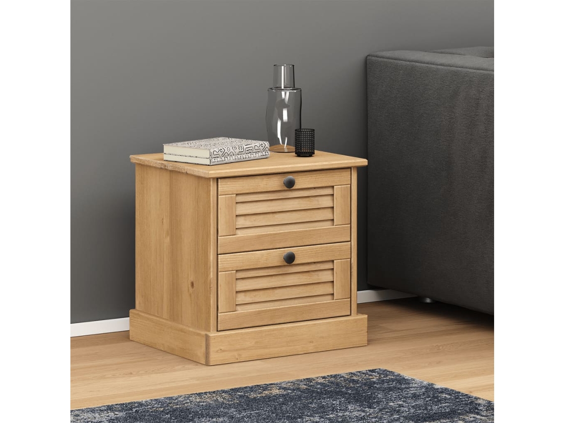 Mesita de Noche Vigo 42X35X40 Cm Madera de Pino Maciza