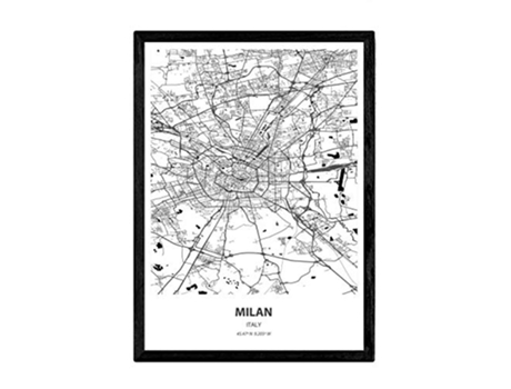 Poster NACNIC Mapa de Milan Italia (A3)