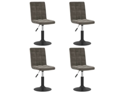 Maison Exclusive - Sillas De Comedor Giratorias 4 Unidades Terciopelo Gris Oscuro