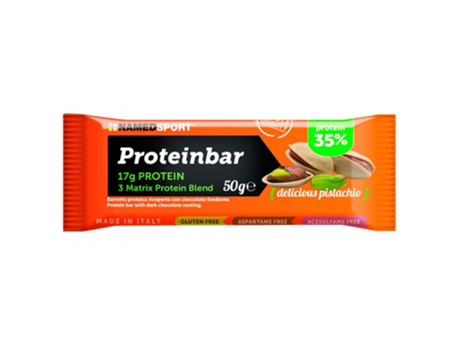 Barrita Proteína NAMEDSPORT Proteinbar Delicious Pistachio (50g)