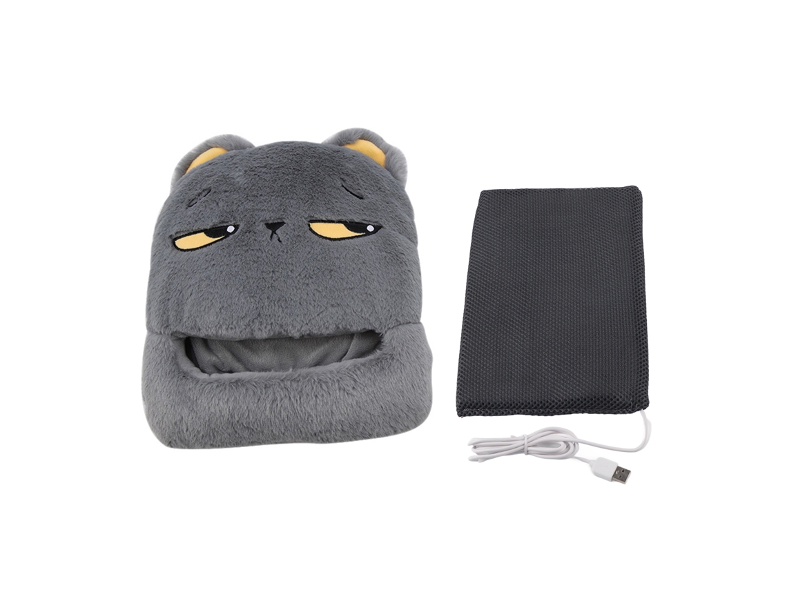 Calentador Eléctrico Usb Para Zapatos, Diseño De Dibujos Animados, Suave Y Cómodo, Para El Hogar, La Oficina Y Los Viajes - Gris