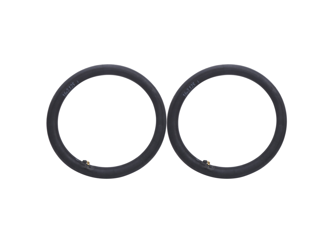 2 Cámaras De Aire De Caucho Butílico Con Válvula Curva Para Bicicleta, Plegables, 16 X 2,125 Pulgadas.