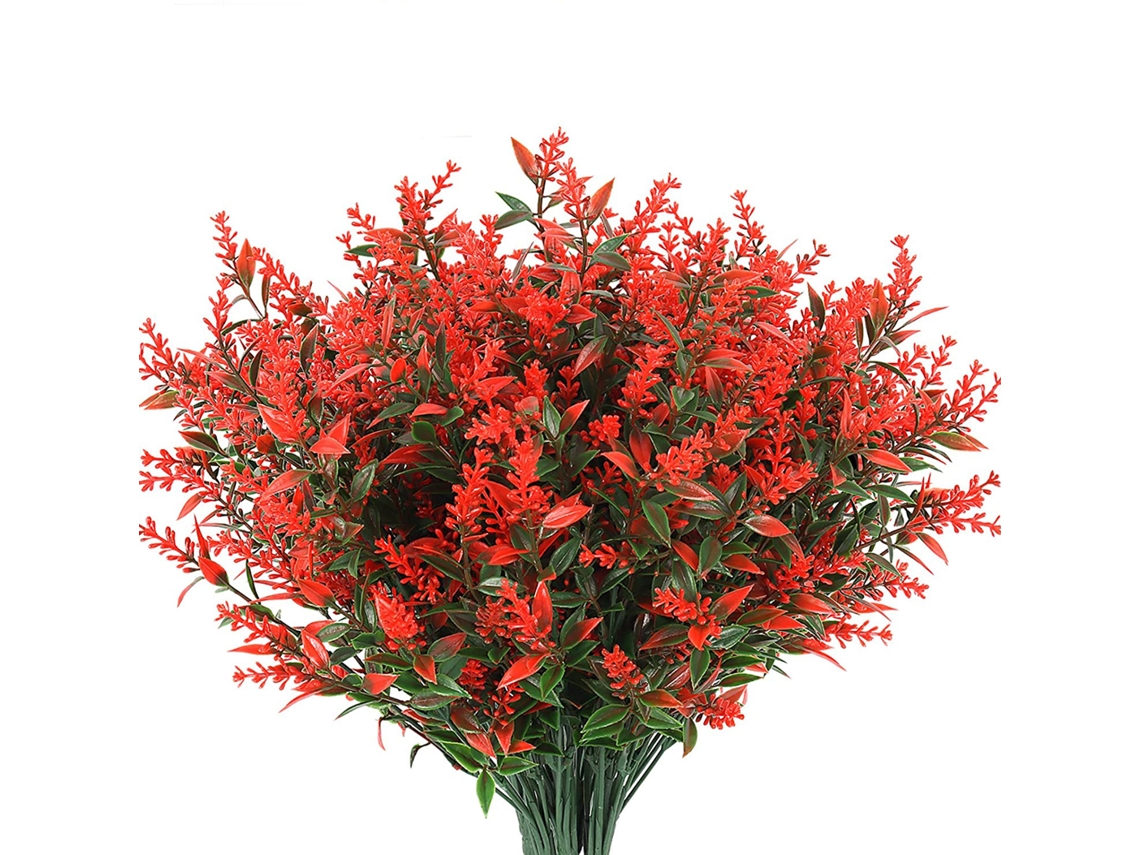 8 juegos de flores y plantas artificiales de lavanda resistentes a los rayos UV para exteriores, plantas colgantes de plástico, decoración del hogar, cocina y bodas.