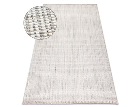Alfombra DYWANY LUSZCZOW NANO EO78C Melange bucle tejido plano gris / blanco