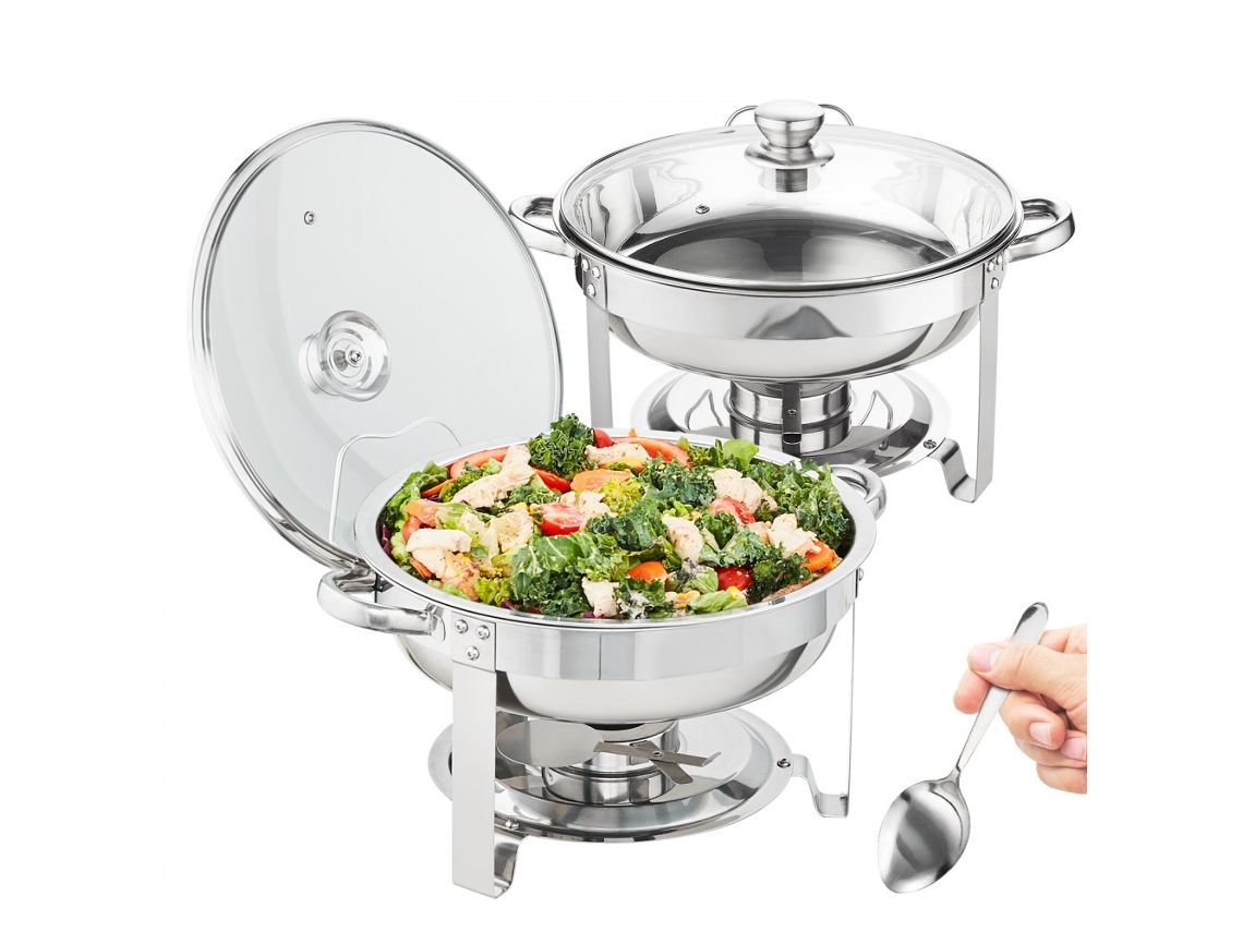 Conjunto de calentadores y contenedores de acero inoxidable para catering y eventos Tekmaquinas