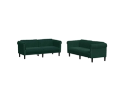 Maison Exclusive - Juego De Sofás 3 Piezas Terciopelo Verde Oscuro