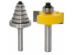 Fresa rotativa con 6 rodamientos, 8 mm, profundidad variable, herramienta para trabajar la madera
