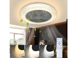 Nettlife Ventilador De Techo Led 48.5cm Diseño Cristal, Iluminación Regulable Con Control Remoto Y Timer Para Dormitorio