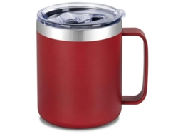 Taza térmica de acero inoxidable de 350 ml / 12 oz, con doble pared y aislamiento al vacío, además de tapa deslizante - Roja Hexinyigjly