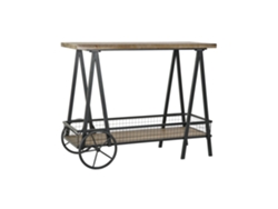 Consola Metal Abeto Ruedas Natural 100x45x81cm