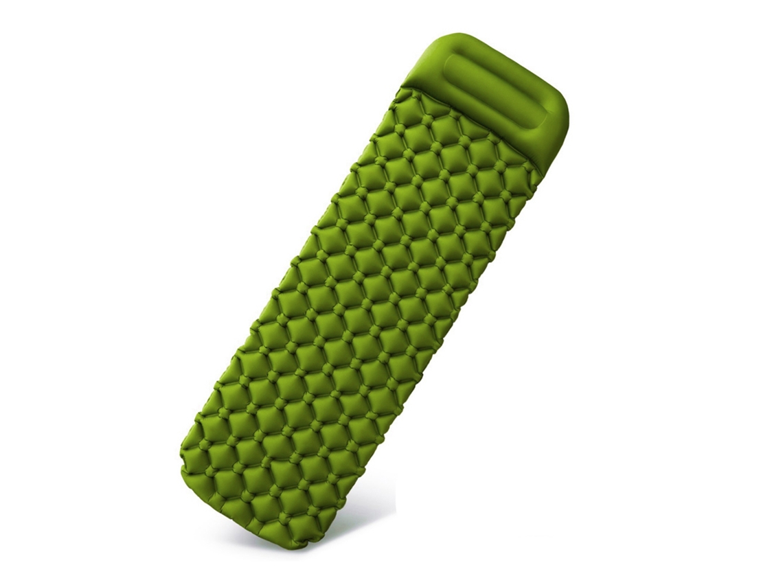 Colchón hinchable de aire para camping con almohada