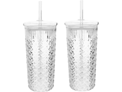 Juego De 2 Vasos De Vidrio Con Tapa, Vasos Transparentes Para Bebidas.
