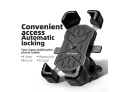 Rockbros Suporte Celular Guidão Bicicleta Laranja 4.5''-7.2'' Rotação 360° Trava Automática Resistente Impactos Antiderrapante Motocicleta