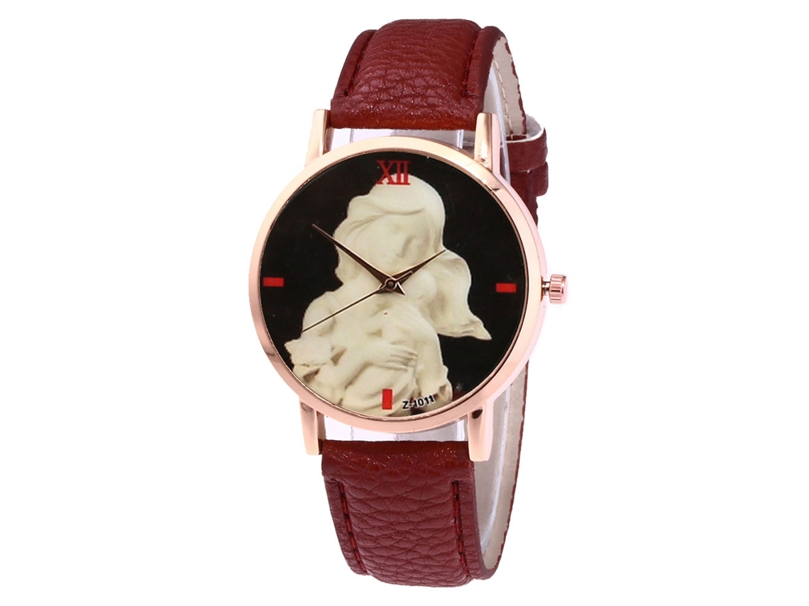 Reloj Unisex Para Niño Y Niña Con Correa De Cuero Sintético, Estilo Casual Y Moderno (café Oscuro)