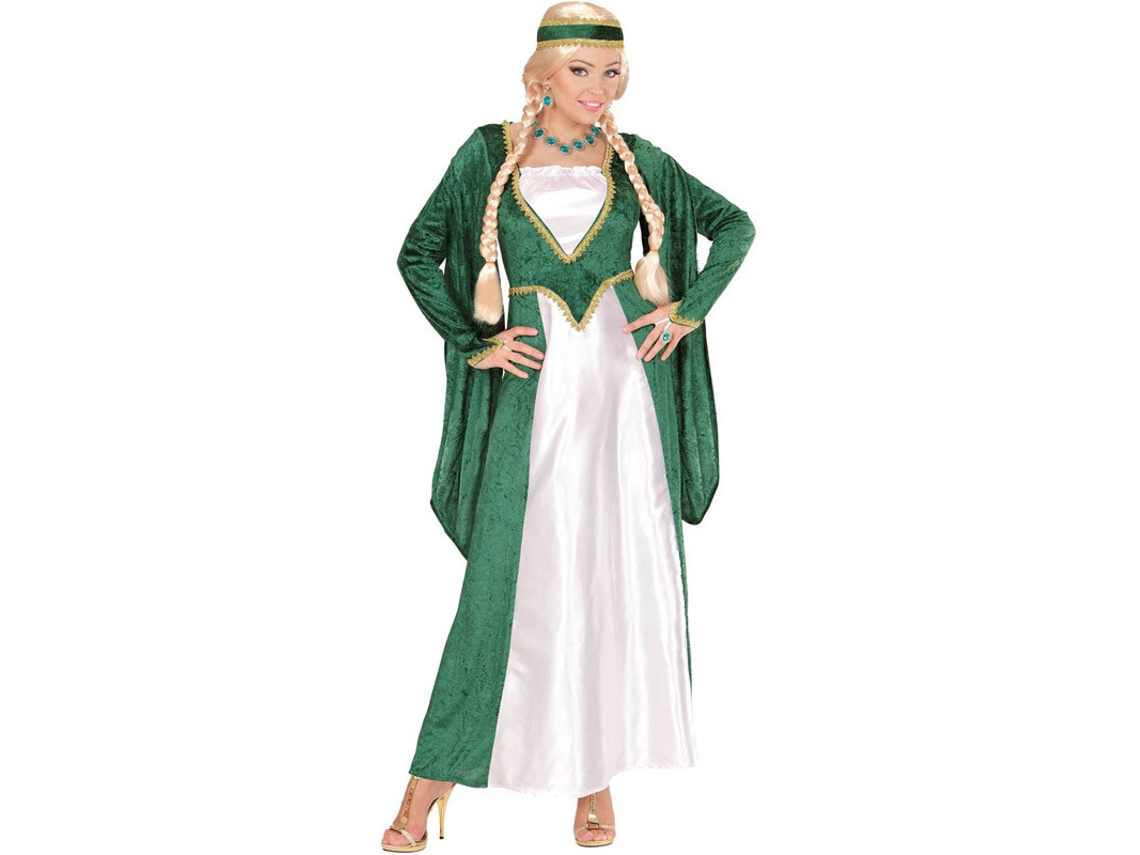Disfraz de Mujer WIDMANN reina del renacimiento de terciopelo verde (Tam.: M)
