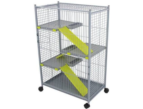 Jaula para Chinchillas y Hurones VOLTREGA 492 (Verde y Gris - 71x41x107 cm - Plástico y Metal)