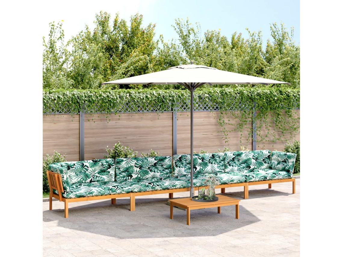 5 muebles de jardín de palets con cojines de acacia maciza, DKD Home Decor