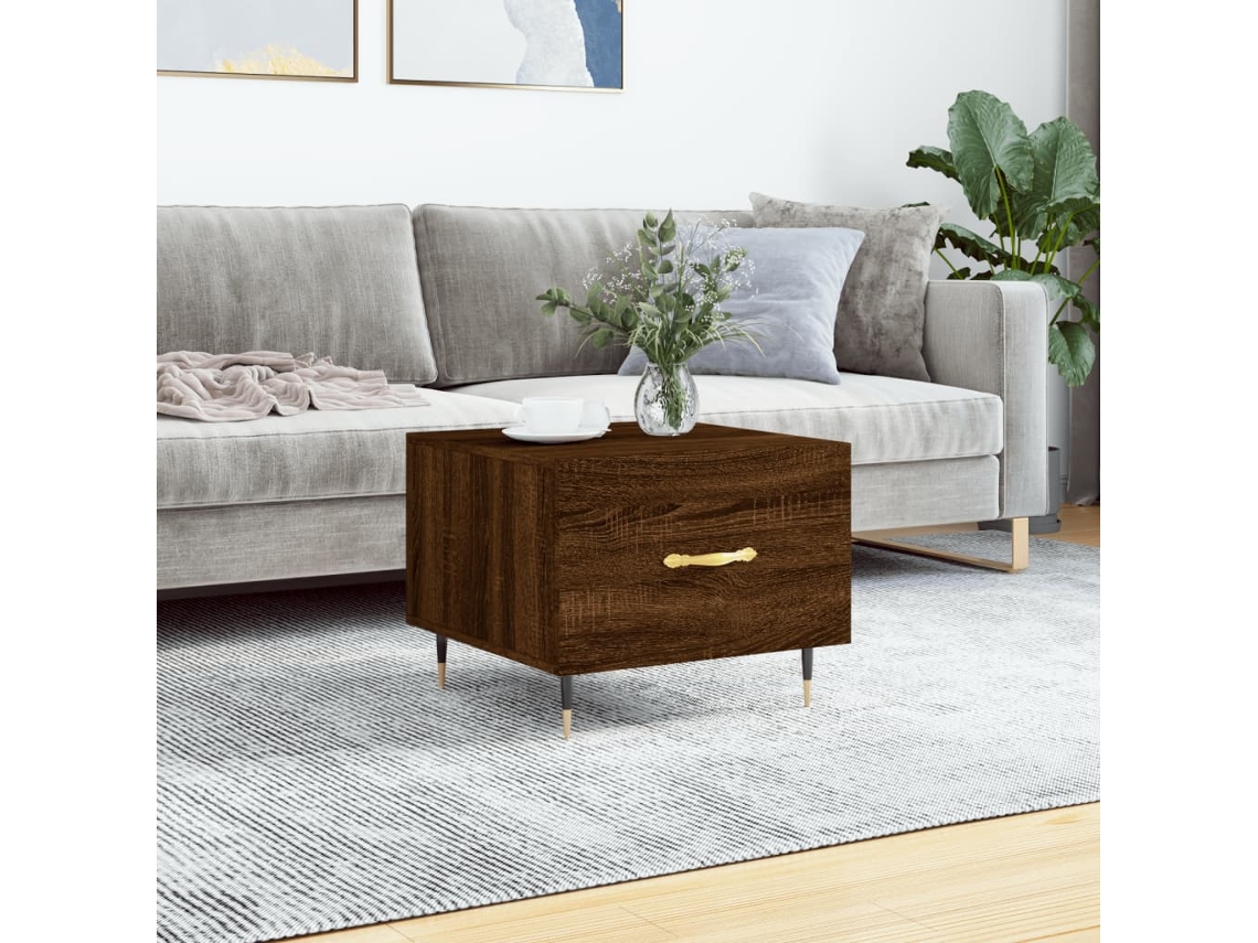 Mesa de centro HARLANV1 con madera de roble marrón (50x50x40 cm)
