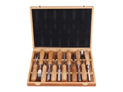 Kit de 12 herramientas para grabado en madera con hoja CRV y mango de madera para manualidades.