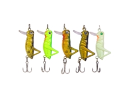 5 Señuelos Artificiales Con Forma De Grillo Y Anzuelos Afilados Para Pesca En Agua Dulce.