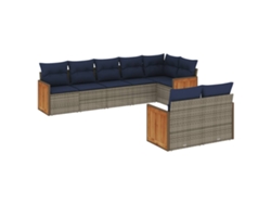 Maison Exclusive - Conjunto De Sofá De Jardín De 8 Piezas Con Cojines, Poliratán Gris