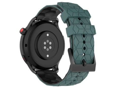 Correa de Silicona patrón de fútbol bicolor 22mm para Huami Amazfit GTR 4 46mm - verde oliva/negro