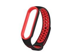 Pulsera Para Xiaomi Mi Band 5/6 Bicolor Silicona Pulseira Preto E Vermelho