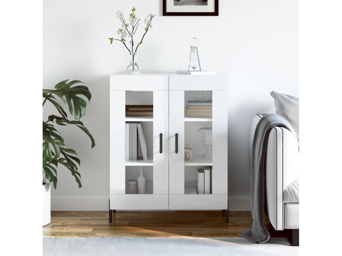 Lovely Home Aparador 69,5X34X90 Cm Madera Procesada Blanco Brillante
