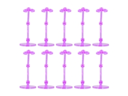 Mali 10 piezas de base de exhibición de plástico translúcido para muñecas de 6 pulgadas, color morado