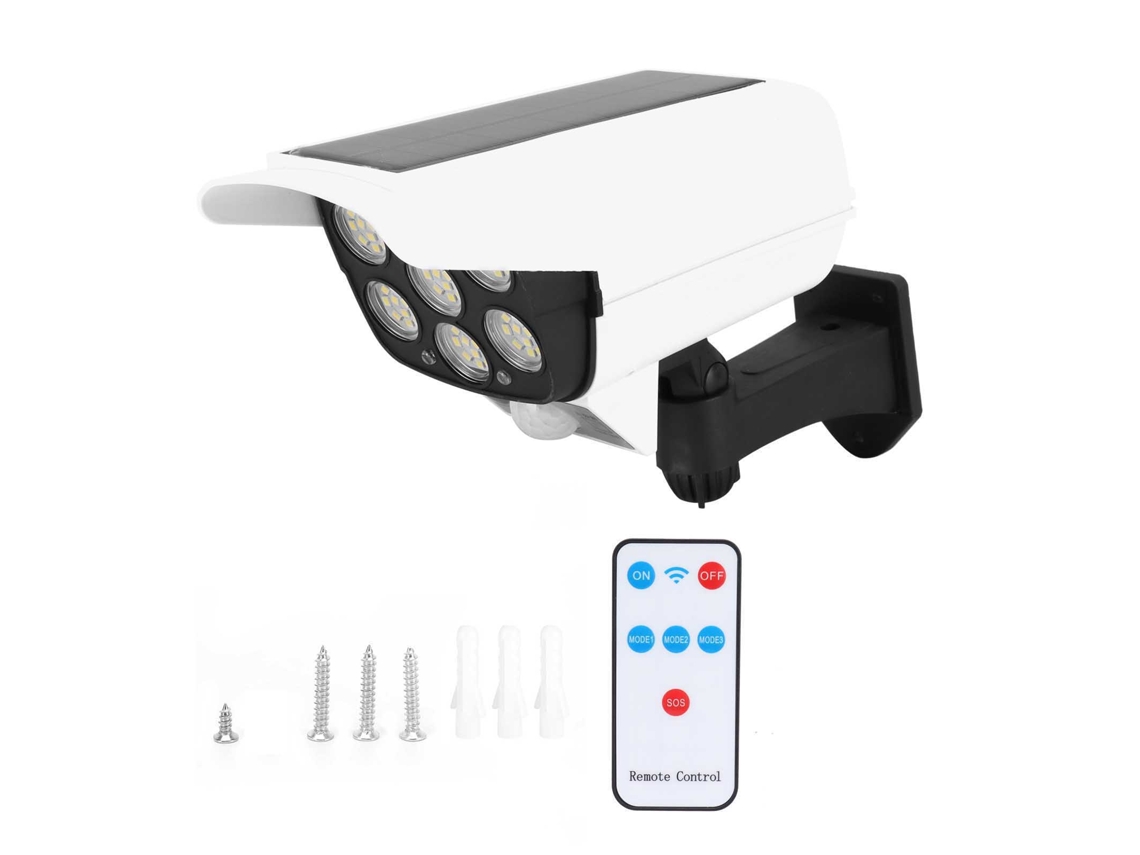 Rebe-luz De Pared Solar Led Con Cámara Simulada, Lámpara De Inducción, Control Remoto, Para Jardín Y Calle, Luz Blanca