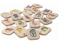 Alfabeto A - Z Señales das Manos PLAN TOYS Madera