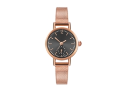 Reloj De Pulsera Sencillo E Informal Con Correa De Malla, Movimiento De Cuarzo, E17-w, Negro.