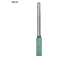 Kit de 100 brocas de pulido con cabeza de goma verde, 3 mm, cilíndricas de 4 mm para lijadora, de alta dureza y durabilidad.
