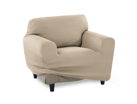 TIENDA EURASIA - Funda Sofa, Poliéster, Algodón y Elastano, Beige, 1 Plaza