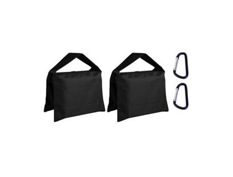 Paquete de 2 bolsas de pesas para fotografía con cremallera doble y soporte para luz, color negro