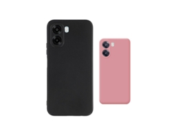 Kit 2x Capa Silicone Líquido Phonecare Para Oppo A6x - Preto / Rosa