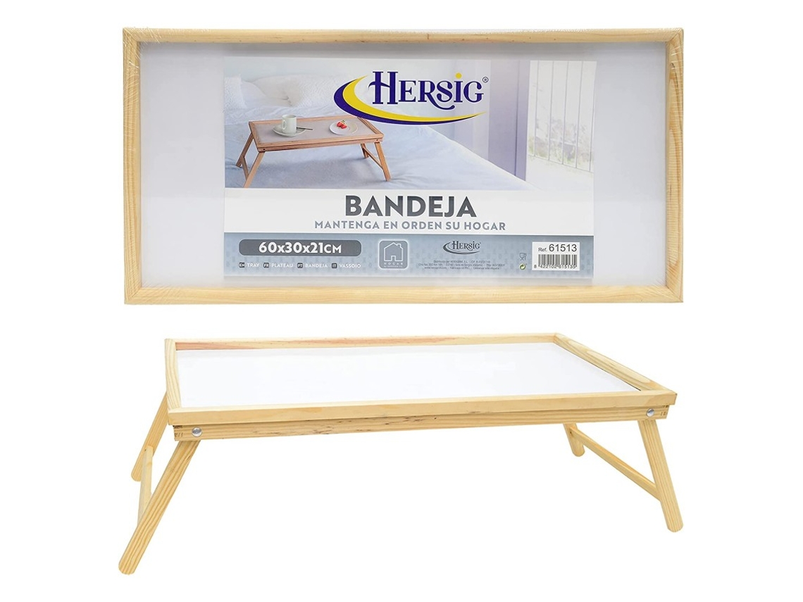 Bandeja Madera Bandeja Con Patas Plegables - 60 X 30 X 21 Cm- HERSIG