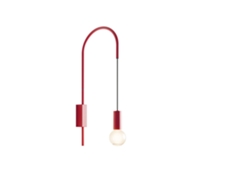Lámpara de pared Zafferano Filo, giratoria 200°, metal pintado, bombilla E27 de máx. 60 W incluida, altura 61 cm - Roja