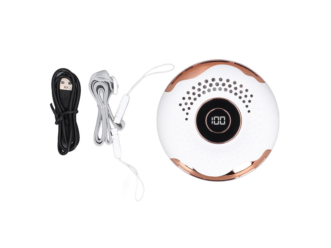 2026yncm--ventilador De Cuello Portátil Sin Aspas Recargable Con Clip De Cintura Y Display Led Personal Blanco