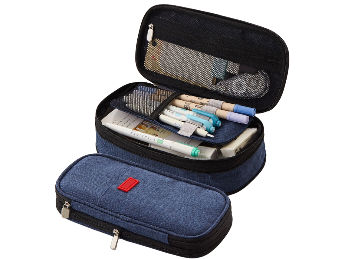 Estuche grande para lápices con expansión, bolsa para lápices de gran capacidad, estuche estético