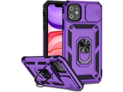 Funda protectora magnética AEUZWR a prueba de golpes para iPhone 11 con soporte para cámara en morado