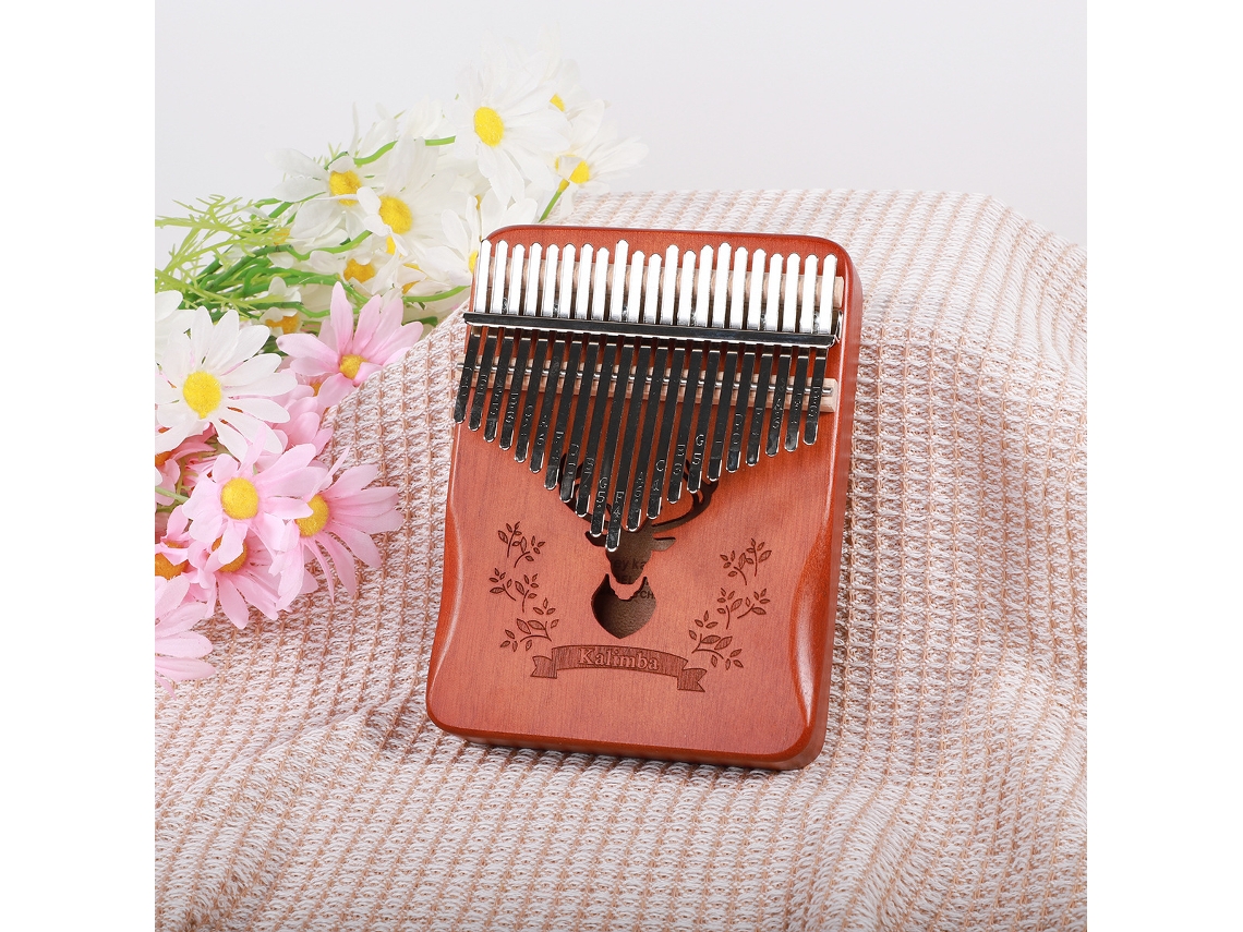 Piano de pulgar Kalimba de 21 teclas, color marrón ciervo del bosque Siurn