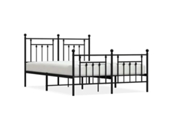 Maison Exclusive - Estructura Cama Sin Colchón Con Estribo Metal Negro 150x200 Cm